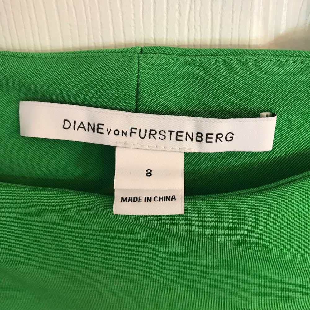 Diane Von Furstenberg Green Cap Sleeve Dress - Picture 3 of 10